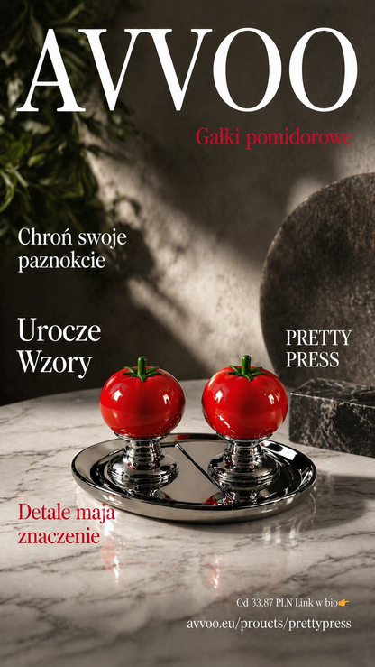 PrettyPress - Gałki pomidorowe chroniące paznokcie | Ochrona Tipsów