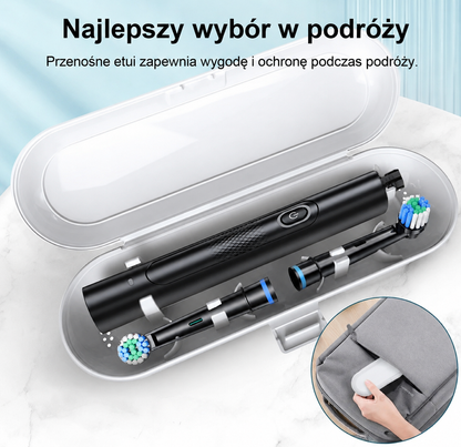 Elektryczna szczoteczka do zębów 3D – Biała z 8 wymiennymi głowicami