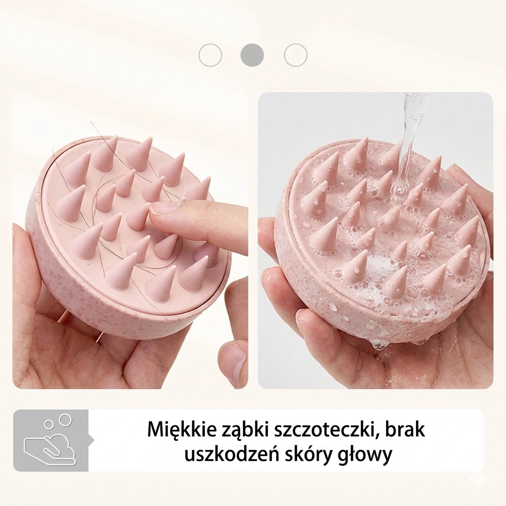Silikonowy Aplikator do rozprowadzania szamponu. Masażer głowy do kąpieli i pielęgnacji włosów