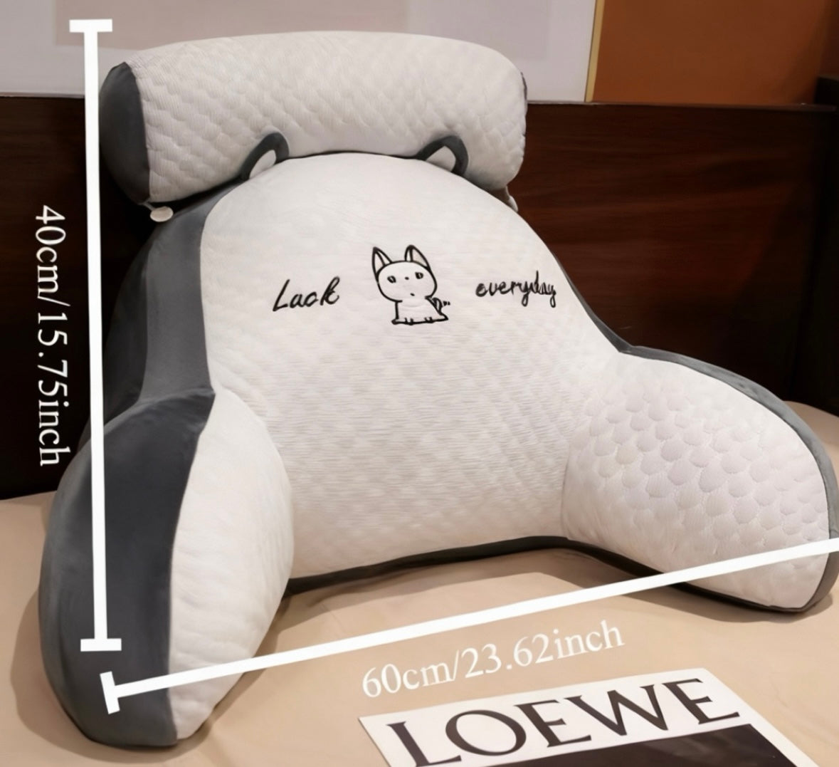 Uszata Poduszka ze wsparciem pleców i szyi Pikowana Oddychająca