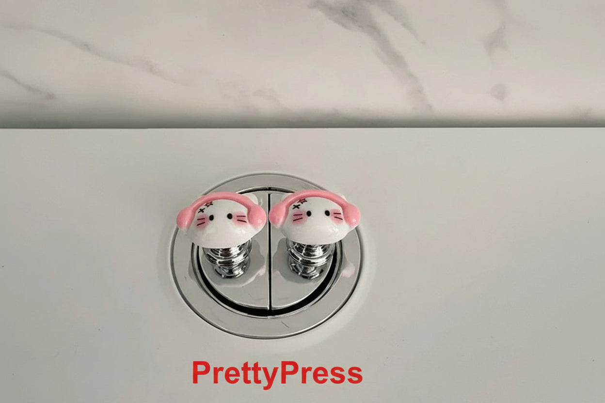 PrettyPress Nakładka ułatwiająca spłukiwanie wody Mini przyciski do toalety Ochrona tipsów