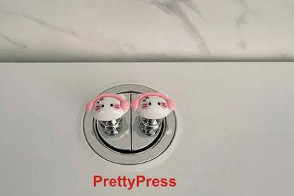 PrettyPress Nakładka ułatwiająca spłukiwanie wody Mini przyciski do toalety Ochrona tipsów