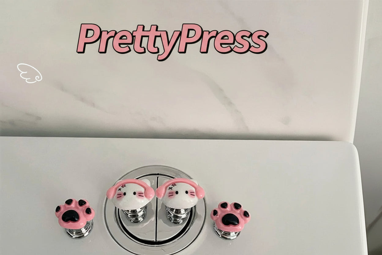 PrettyPress Nakładka ułatwiająca spłukiwanie wody Mini przyciski do toalety Ochrona tipsów