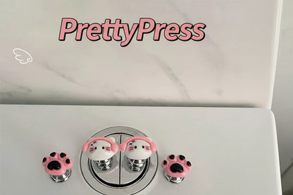 PrettyPress Nakładka ułatwiająca spłukiwanie wody Mini przyciski do toalety Ochrona tipsów