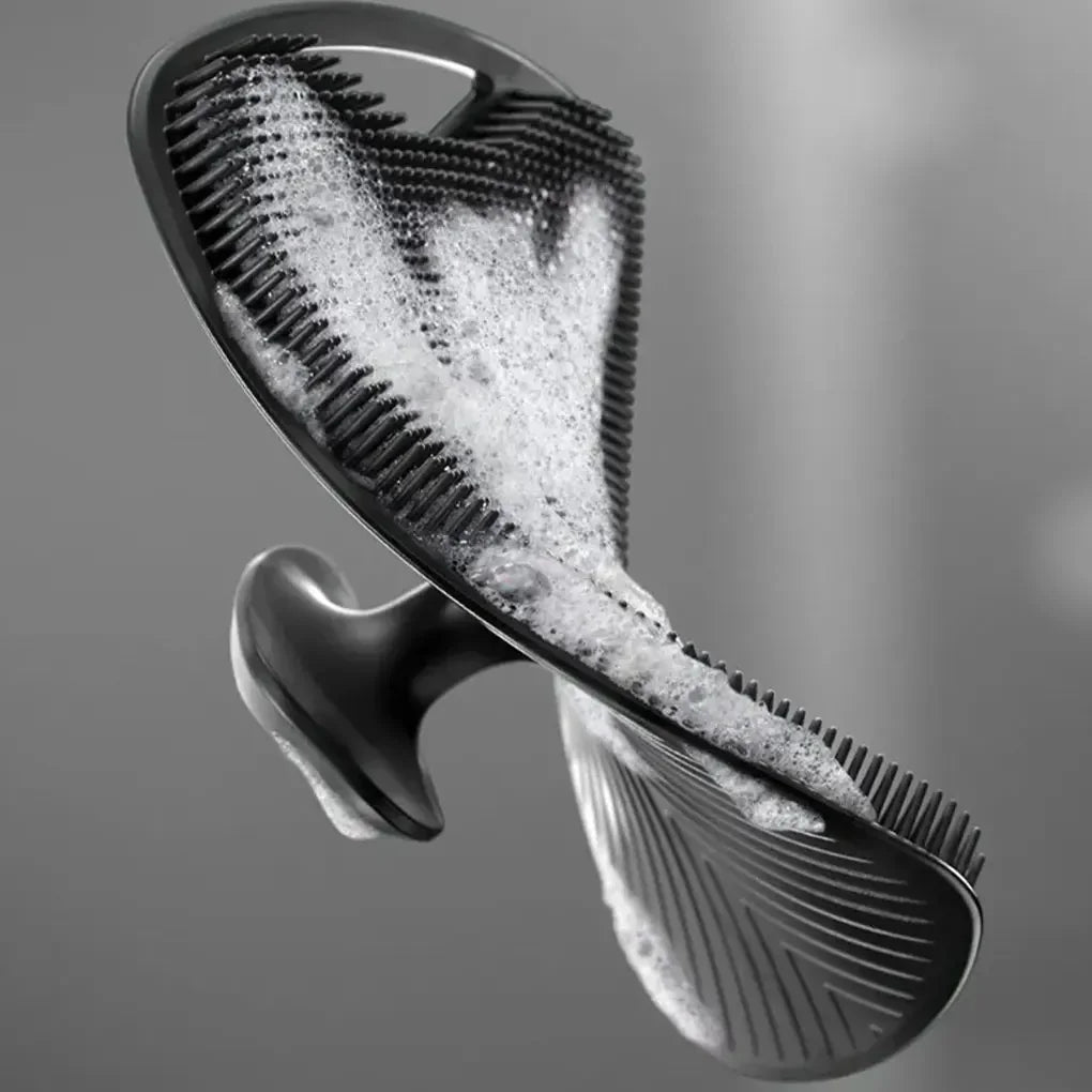 Miękka silikonowa szczotka do pilingu. Ręczny masażu ciała