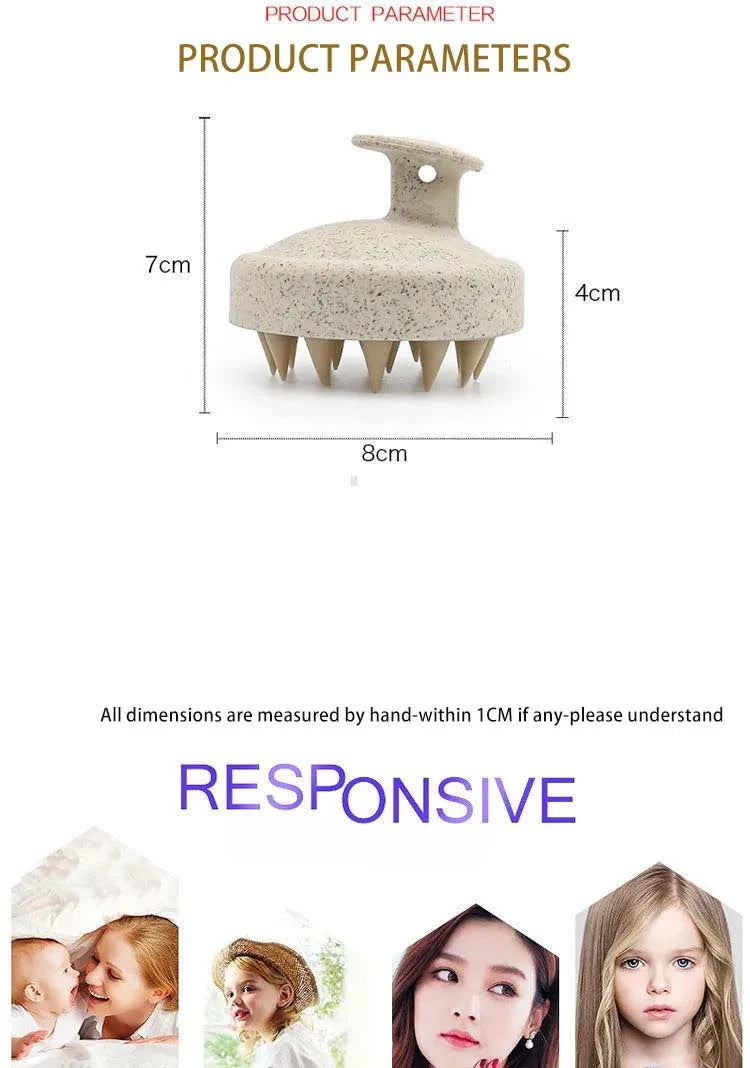 Silikonowa szczotka do rozprowadzania szamponu. Masażer głowy do kąpieli i pielęgnacji włosów