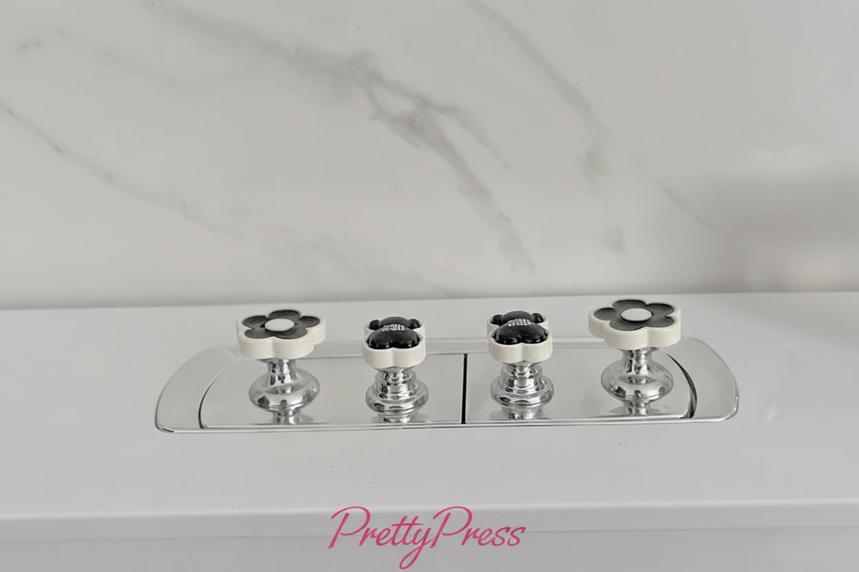 PrettyPress Nakładka ułatwiająca spłukiwanie wody Mini przyciski do toalety Ochrona tipsów