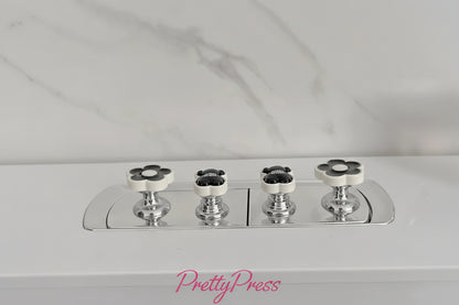 PrettyPress Nakładka ułatwiająca spłukiwanie wody Mini przyciski do toalety Ochrona tipsów