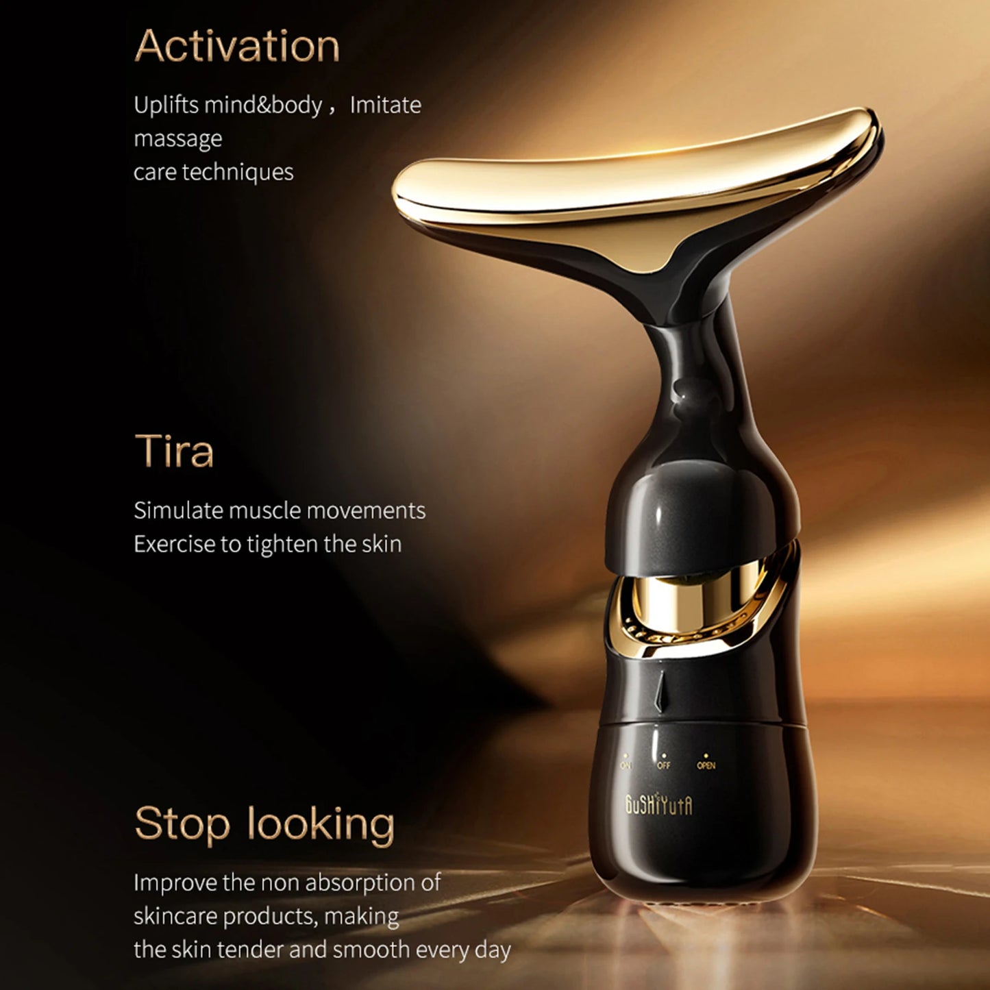 Masażer do twarzy, pielęgnacji skóry, ujędrniające i liftingujące, Masaż szyi i oczu