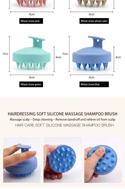 Silikonowa szczotka do rozprowadzania szamponu. Masażer głowy do kąpieli i pielęgnacji włosów