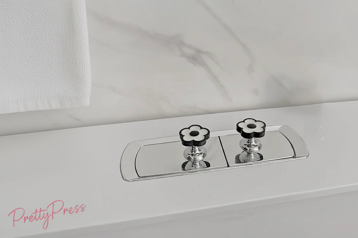 PrettyPress Nakładka ułatwiająca spłukiwanie wody Mini przyciski do toalety Ochrona tipsów